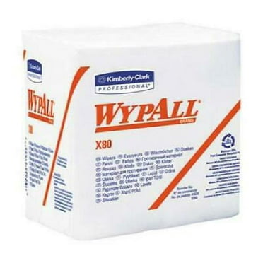 WypAll X80 Cloths, HYDROKNIT, 1/4 Fold, 12 1/2 x 12, White, 50/Box, 4 Boxes/Carton (41026)