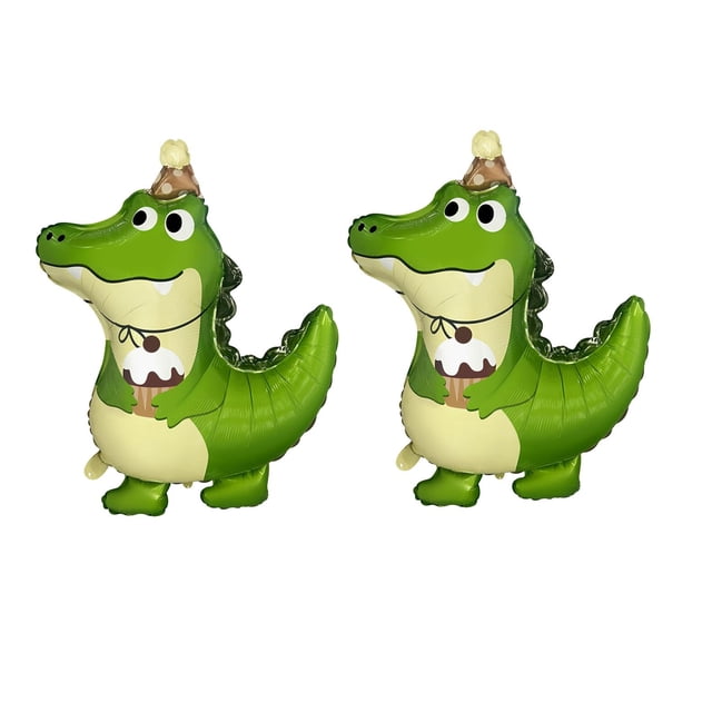 Globos de foil CSTYWC, 2 piezas, cocodrilo verde para cumpleaños