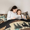 thumbnail image 5 of Homewish Rustic Moose Lodge Bedding Comforter Set, Western Lake House Twin Comforter Sets, Hunting and Fishing Reversible Bedding Set, Lightweight Room Decor, 2-Piece, 5 of 8