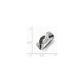 thumbnail image 2 of Solid 925 Sterling Silver Black and Clear CZ Cubic Zirconia Wavy Ring (8mm) - Size 6, 2 of 2