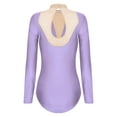 thumbnail image 4 of Kaerm Women Gymnastics Leotard Rhinestones Long Sleeve Ballet Dance Leotard Figure Skating Bodysuit Light Purple XXL, 4 of 6