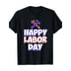 thumbnail image 1 of Men's Labor Graphic T-Shirt - Retro Wrench & Hammer Design, Black with Blue & Red Print, Workwear, Machine Washable, Regular Fit for Casual & Running, Everyday Outfit, 1 of 6