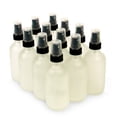 thumbnail image 1 of 7 COLORS AVAILABLE - The Bottle Depot Bulk 12 Pack 4 oz Clear Frosted Glass Bottles With Spray; Wholesale Quantity for Essential Oils, Serums with Pretty Frosted Finish to Protect and Preserve Quality, 1 of 5