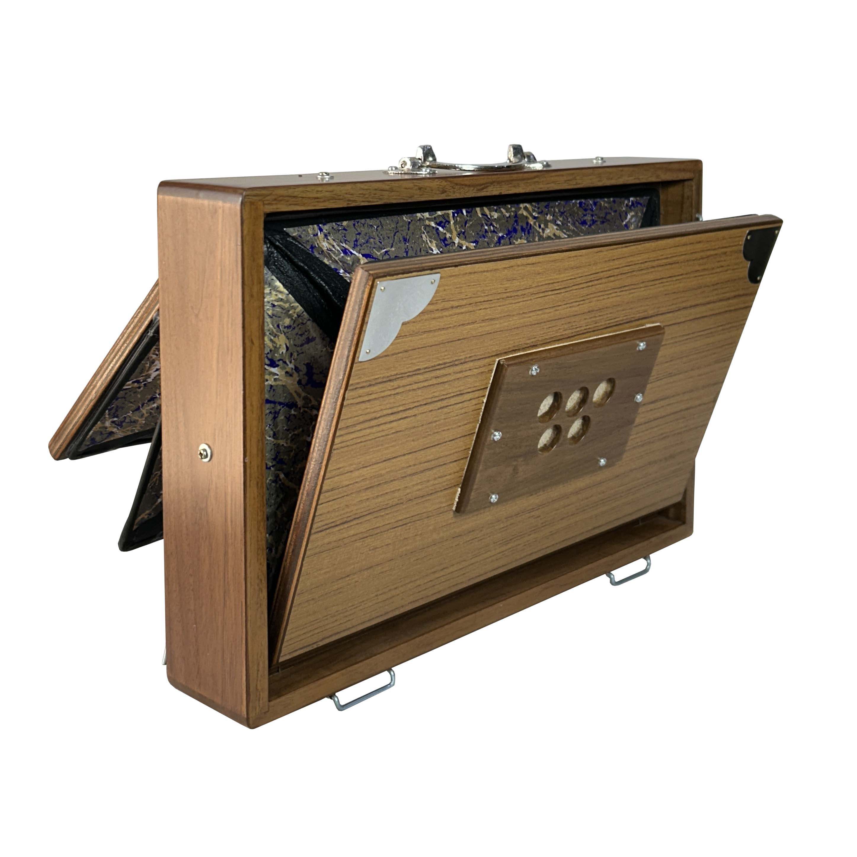 Single octave Shrutibox_13-Note Shruti Box (A# to a#) 10x15x2.5 inch Multifold Bellows One Octave 440Hz or Custom Tuning Premium Teak Wood