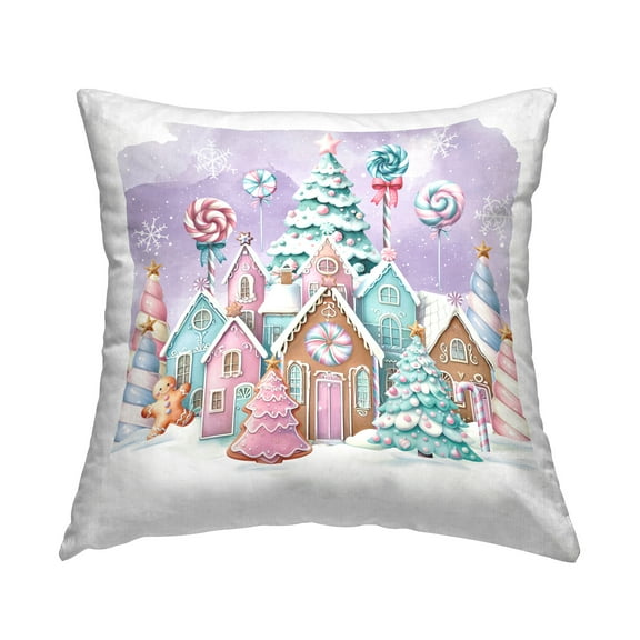 Stupell Industries Snowy Gingerbread House Decorative Printed Throw Pillow Design by Nicole DeCamp