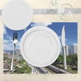 thumbnail image 3 of Ambesonne City Place Mats Set of 4, Kuala Lumpur in Clear Day, Standard Size, Pale Grey Blue Green, 3 of 6