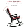 thumbnail image 6 of Outsunny 2 Piece Oversized Folding Rocking Camping Chair Set, Padded Outdoor Rockers with High Back, Armrests for Porch, Garden, Balcony, Red, 6 of 9