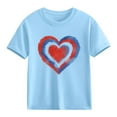 thumbnail image 2 of BLVB Toddler Boys Girls Valentine's Day Shirts Cute Hearts Graphic T-Shirt Kids Short Sleeve Tees Tops 3-10 Years, 2 of 7