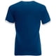 thumbnail image 2 of Fruit Of The Loom - Camiseta de manga corta con bordes de diferente color para hombres (Azul Marino/Blanco), 2 of 2