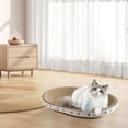 thumbnail image 4 of HSHDLDF Cat Scratcher Bed, Oval Corrugated Cat Scratcher Scratching Lounge Bed, Recycle Corrugated Scratching Pad, Reversible Replacement Scratcher Pad, Cardboard Protector for Furniture Couch Floor, 4 of 7
