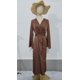 thumbnail image 1 of Vestido largo de otoño para mujer, elegante vestido de satén de color liso con cadena y cintura larga, 1 of 6