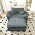 thumbnail image 5 of Lunale Oversized Lounge Chair & Ottoman Set - 48" Cloud Corduroy Accent Armchair for Modern Living/Bedroom, Gray Corduroy, 5 of 9