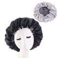 thumbnail image 2 of Satin Bonnet Silk Sleep Cap - Extra Large Bonnets for Curly Hair, Braids, Reversible Hair Bonnet for Sleeping, Adjustable Silk Sleep Bonnets for Women, 2 of 7
