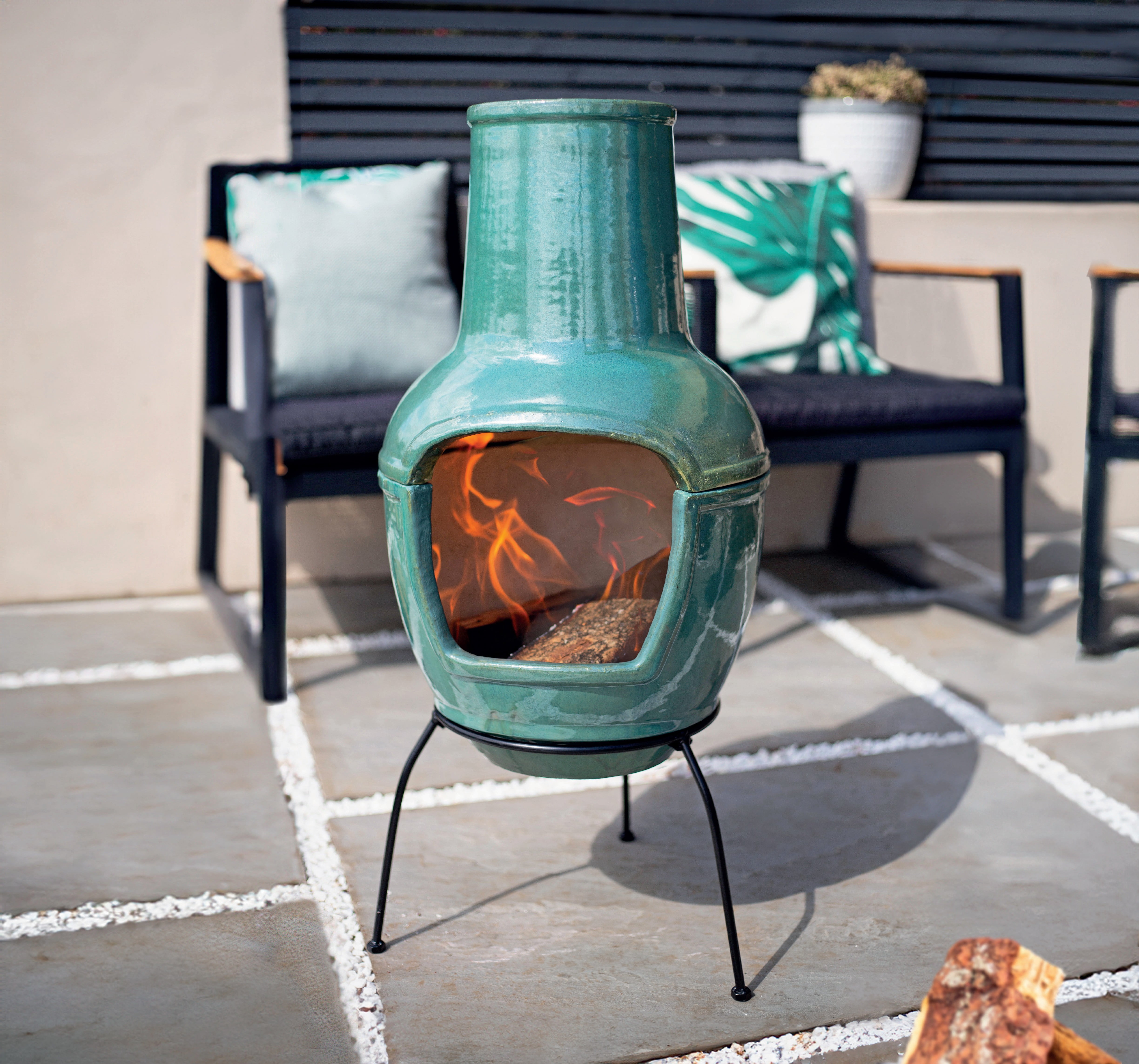 Oakland Living 45 in. Antique Bronze Leaf Chiminea - Walmart.com
