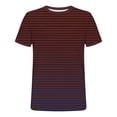 thumbnail image 6 of Workout Shirts for Men Summer Short Sleeve Round Neck Basic Tops Striped Gradient Color Casual Shirts Soft Lightweight Activewear T-Shirts, 6 of 6