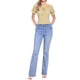 thumbnail image 2 of BLUSA DE CUADROS GINGHAM PARA MUJER CON VOLANTES EN EL CUELLO REDONDO Y MANGAS ABULLONADAS M PÚRPURA AMARILLO, 2 of 6