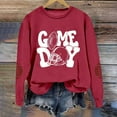 thumbnail image 4 of Ludearly Football Shirts For Women Game Day Sweatshirt Cute Graphic Pullover Tops Long Sleeve Mom Shirt Soccer Outfits, 4 of 5
