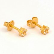 Studex Gold Ear Studs Mini Birthstar In 5 Point Setting April