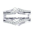 thumbnail image 3 of Dazzlingrock Collection 0.25 Carat (ctw) 18K Diamond Anniversary Enhancer Guard Double Ring 1/4 CT, White Gold, Size 5.5, 3 of 6