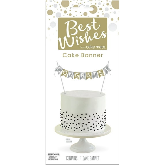 Best Wishes Premium By Cake Mate Cake Banner -Congratulations