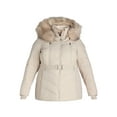 thumbnail image 5 of F.O.G. Women's and Women's Plus Belted Puffer with Faux Fur Hood, Sizes S-3X, 5 of 5