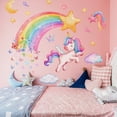 thumbnail image 4 of Rainbow Wall Stickers Unicorn wall decals Clouds Wall Art Decals DIY Transparent Peel and Stick Baby Nursery Girls Bedroom Daycare Wall Decor Girls Bedroom Kids Room Baby Nursery, 4 of 8