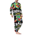 thumbnail image 2 of Hirioo I Love With Autism for Men's Pajama Sets 2 Piece Pjs Men's Long-Sleeved Pajama Set Button Down Sleepwear,S-XXL-Medium, 2 of 7