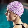 thumbnail image 4 of 2 Pack Swim Cap Women Adult - Stylish Silicone Swim Cap for Long Hair - Waterproof Swim Caps for Girls Women - Comfortable Fit for Pool, Beach, 4 of 6