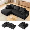 thumbnail image 4 of 108" Boneless Sofa for Living Room, Neche Modern L-Shaped Corduroy Sectional, Modular Cloud Couch with Deep Seating Upholstered Sofa, Oversized,No Assembly, Black, 4 of 13