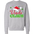 thumbnail image 2 of Inktastic Uncle Claus with Christmas Santa Hat and Snowflakes Adult Sweatshirt, 2 of 4