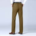 thumbnail image 6 of Handshe Men's Solid Color Straight Leg Business Dress Pants with Buttoned Pockets, Office Dressy Wear,Plus Size, 6 of 6