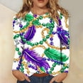 thumbnail image 2 of Lopecy-Sta Sweatshirts for Women Trendy Casual Carnival Print Round Neck Pullover Loose Long Sleeve Raglan Sleeve Plus Size Top, 2 of 5