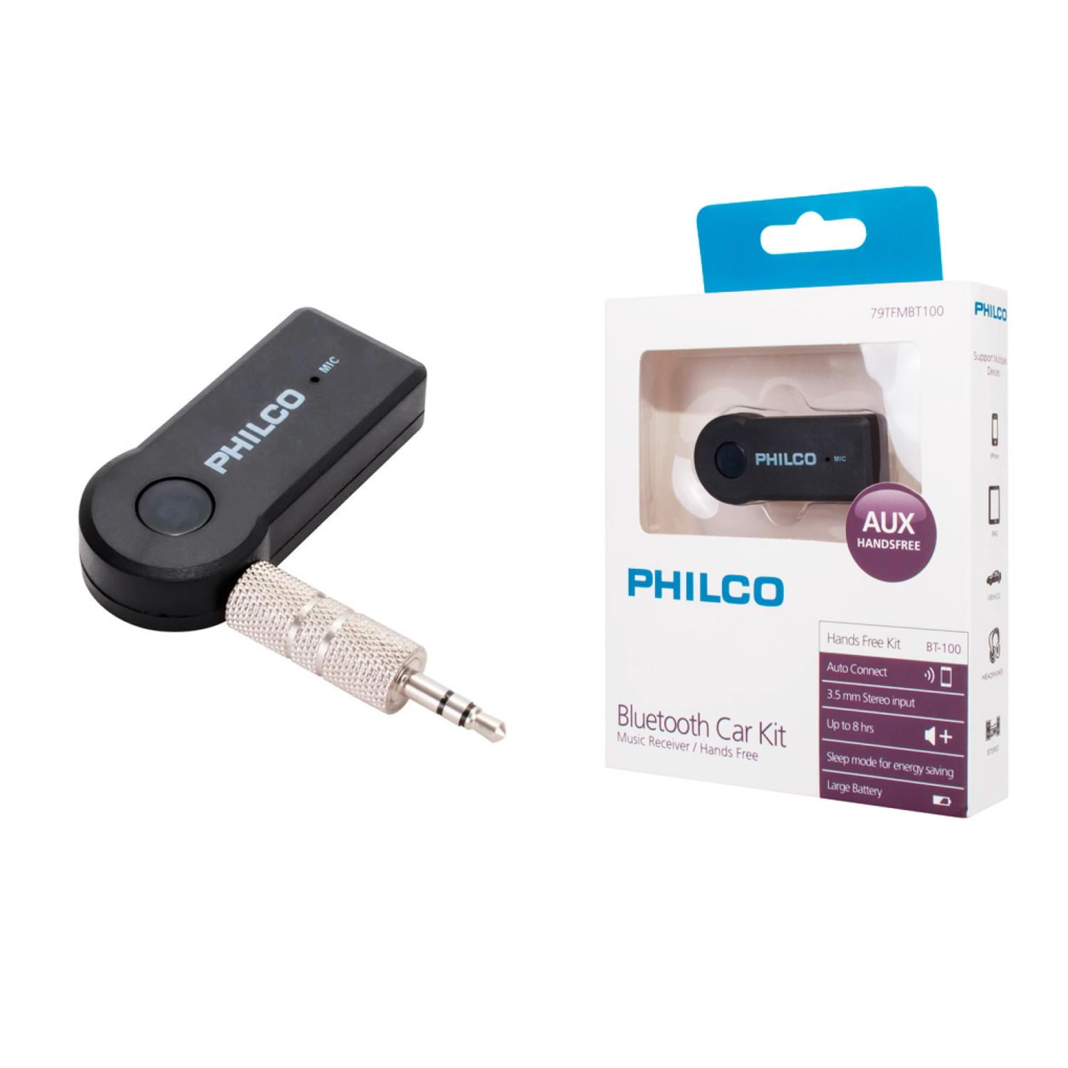 Transmisor Bluetooth Fm Jack 3.5 Recargable BT100 Philco PHILCO
