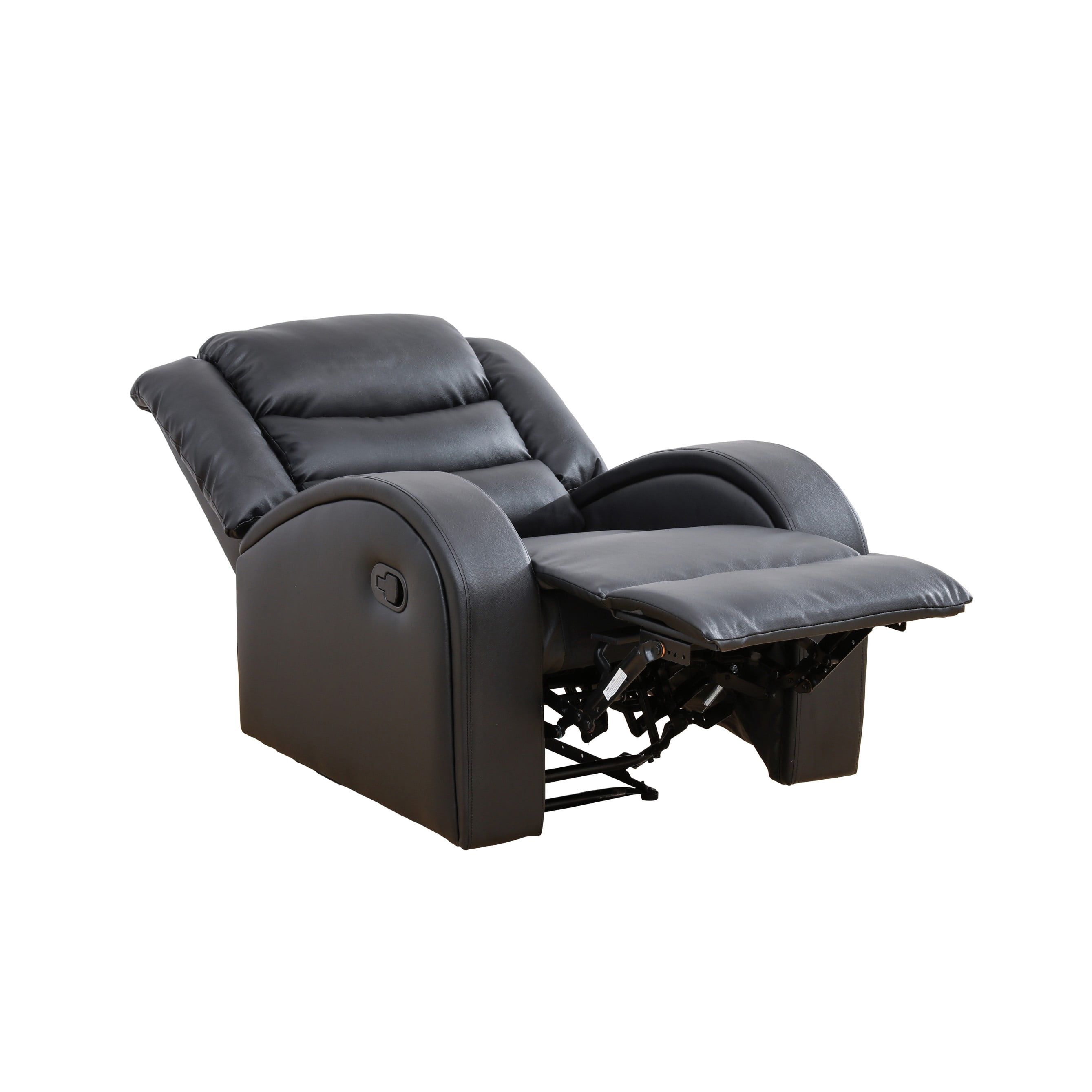 BSHTI PU Manual Recliner Chair Set of 2 – Single Sofa Recliners with Adjustable Backrest, High-Density Foam, Hardwood Frame – Comfort Lazy Chair for Living Room, Bedroom, Black