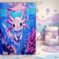 thumbnail image 2 of Manfei Cute Axolotl Shower Curtain 72Wx78L,Aquatic Amphibian Print Bath Curtain, 2 of 5