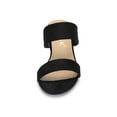 thumbnail image 6 of BLISSFUL STEP Women's Sandals Block Heels Dual Straps Slide Sandals Black 7, 6 of 7
