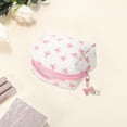 thumbnail image 3 of Unique Bargains 1 Pc Square Bag with Pendant Bow Makeup Bag White Pink Polyester, 3 of 6