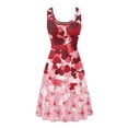 thumbnail image 2 of FKELYI Size M Sleeveless Dress Stretchy Red Heart Butterfly Women Sleeveless Dresses Durable Dress for Women Midi Length Valentine's Day Gift, 2 of 5