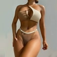 thumbnail image 2 of FhsagQ Ensembles de Maillots de Bain pour Femmes Plus Femmes Haut de Bikini à Rayures Maillot de Bain pour Femmes avec Bas Ensembles de Maillots de Bain pour Femmes Satin Café TG, 2 of 6