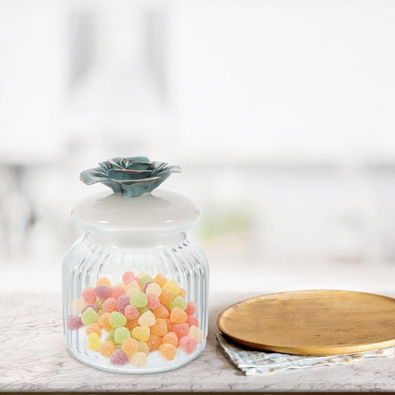 WASHWEPE Grain Storage Jar Glass Canister Airtight 1Pack