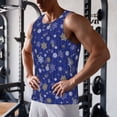 thumbnail image 5 of Zufioo Golden Snowflakes Royal Blue Print Men's Vest, Sleeveless Quick-drying Muscle T-shirt, Suitable for Sports Fitness, Home Leisure Wear-4X-Large, 5 of 7