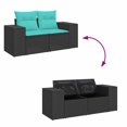 thumbnail image 5 of vidaXL 5 Piece Garden Sofa Set with Cushions Black Poly Rattan, 5 of 5