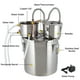 thumbnail image 3 of Kit destilador de alcohol doble frío de 3 gal, acero inoxidable con tubo de cobre y termómetro para vino y whisky, 3 of 8
