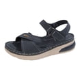 thumbnail image 5 of Rokment Comfortable Ortho Walking Sandals for Women Plantar Fasciitis Beach Summer Casual Leather Buckles Open Toe Memory Foam Non Slip Nursing Work Shoes Blue Size 6, 5 of 6