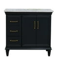 thumbnail image 2 of 37 in. Single Vanity Dark Gray White Carrara Rectangle Right Door.Right Sink, 2 of 15