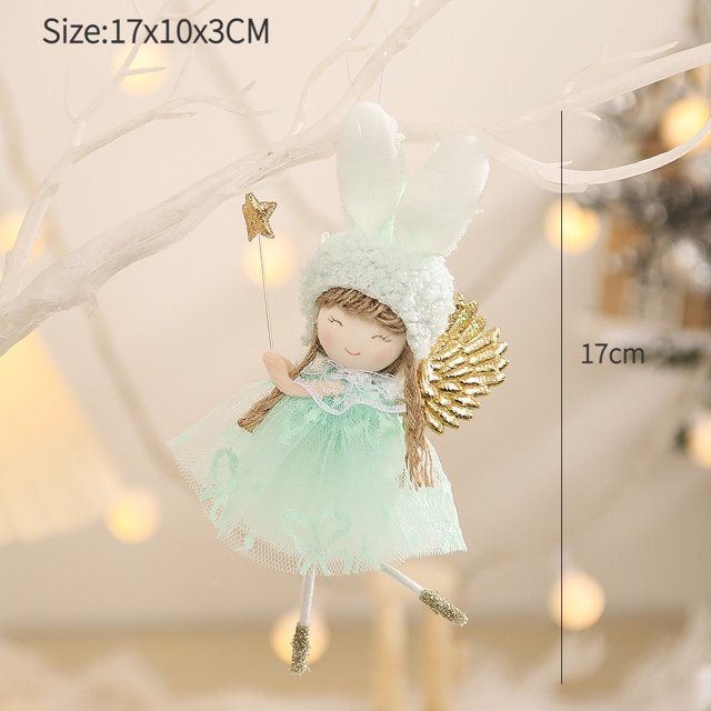 Colgante de muñeco de elfo y Ángel de Navidad, decoraciones para árbol de Navidad, regalo de Año Nuevo 2023, adornos de Navidad para el hogar, 2024