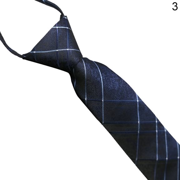 TELOLY Mens Striped Zipper Business Solid Checks Necktie, 3 pcs