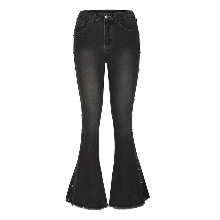 TIANEK Flared Jeans Y2K Fashion Full-Length High Rise Jeans TIANEK Flared Jeans Y2K Fashion Full-Length High Rise Jeans