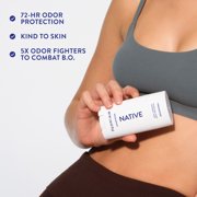 Native Fragrance Free Deodorant For Men & Women, 72 Hour Solid Deodorant Stick, Unscented, 2.65oz