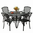 Withniture 5 Pieces Patio Dining Set Cast Aluminum Outdoor Table and